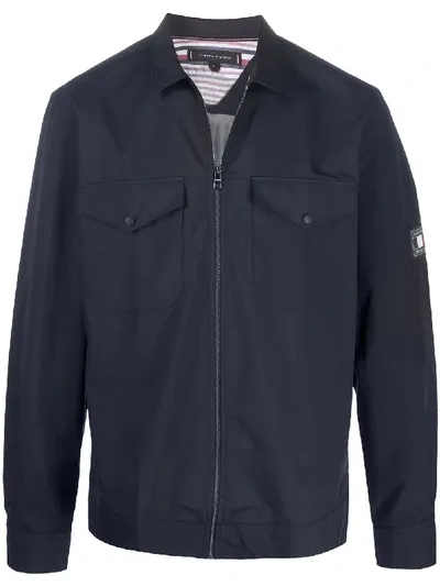 Tommy Hilfiger Patch Pocket Zipped Jacket In Blue