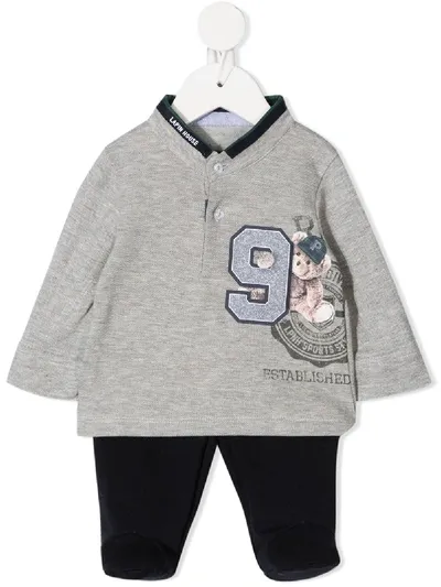 Lapin House Babies' Logo Print Tracksuit Set In Grey