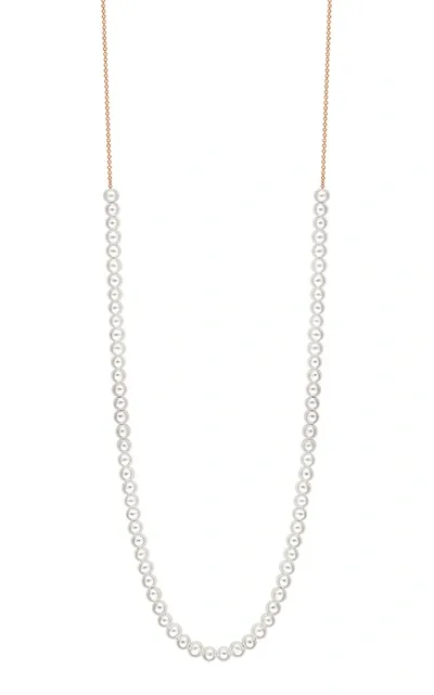 Ginette Ny Mini Maria 18k Rose Gold Mother-of-pearl Necklace In Pink Gold