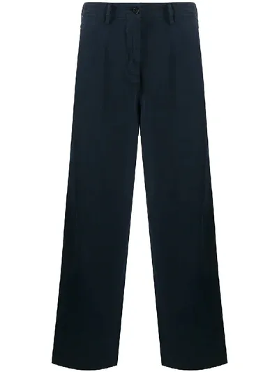 Aspesi High-waist Wide-leg Trousers In Blue