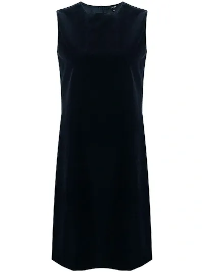 Aspesi Velvet Shift Dress In Blue