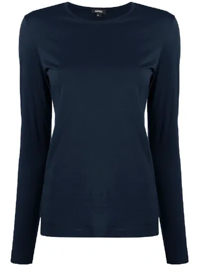 Aspesi Long Sleeved Top In Blue