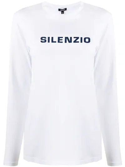 Aspesi Long-sleeved Logo T-shirt In White