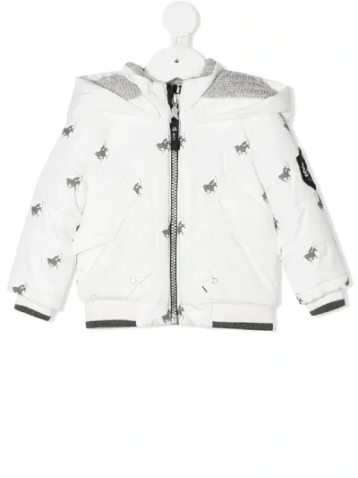 Lapin House Babies' Hooded Puffer Jacket In White