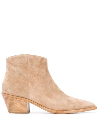 Gianvito Rossi Texas Cuban-heel Boots In Neutrals