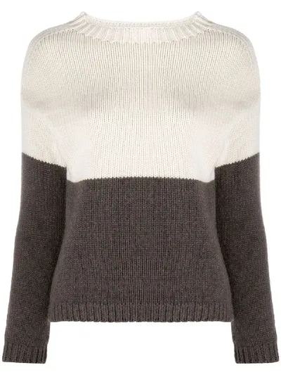 Aragona Panelled Cashmere Jumper In Brown