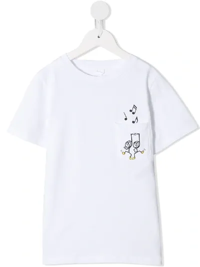 Stella Mccartney Kids' Happy Notes Print T-shirt In White