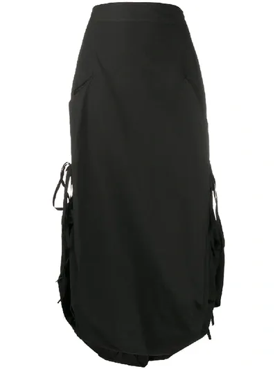 Andrea Ya'aqov Drawstring-detail Midi Skirt In Black