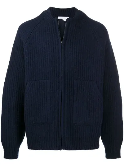 Christian Wijnants Kagiso Ribbed Knit Cardigan In Blue