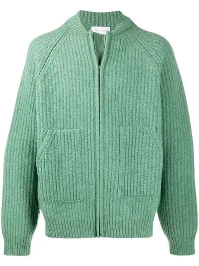 Christian Wijnants Kagiso Ribbed Knit Cardigan In Green