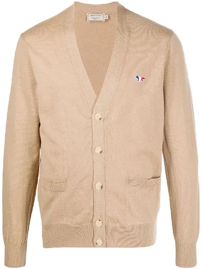 Maison Kitsuné Buttoned V-neck Cardigan In Neutrals