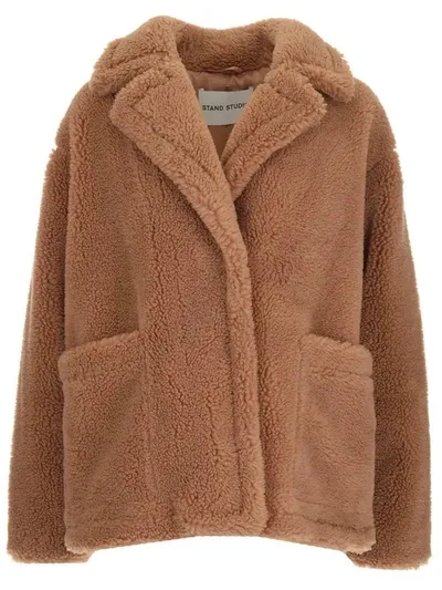 Stand Studio Marina Faux-shearling Jacket In Beige