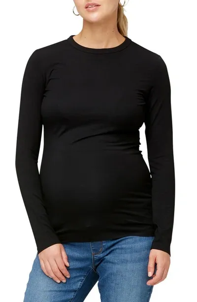 Nom Maternity Nina Long Sleeve Maternity Sweater In Black