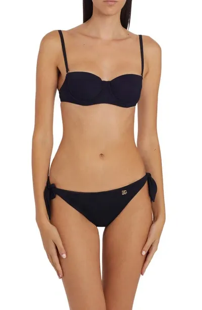 Dolce & Gabbana Side Tie Bikini Bottoms In Black