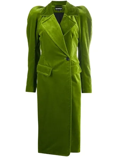 Ann Demeulemeester Puff-sleeve Tailored Coat In Green