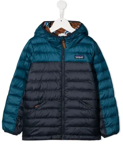 Patagonia Kids' Reversible Quilted Jacket In Blue