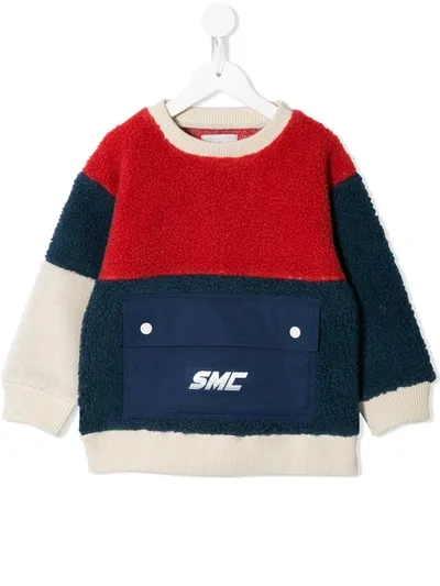 Stella Mccartney Kids' Colour-block Front Pocket Jumper In Blue