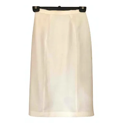 Pre-owned Mugler Mid-length Skirt In White