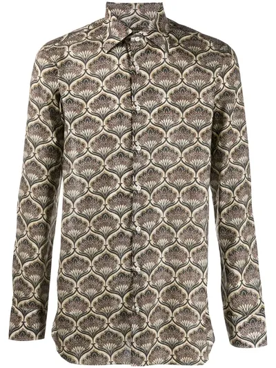 Gabriele Pasini Geometric Long-sleeve Shirt In Neutrals