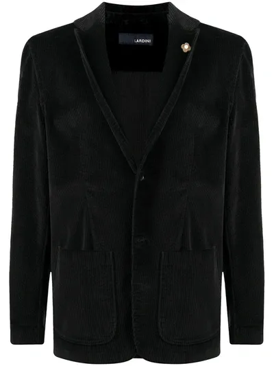 Lardini Corduroy Single-breasted Blazer In Black