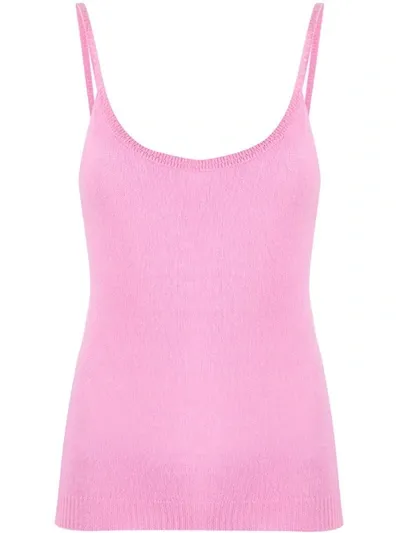 Ermanno Scervino Fine Knit Cashmere Tank Top In Pink