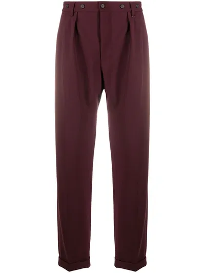 Ambush High-waisted Cropped Trousers In Red