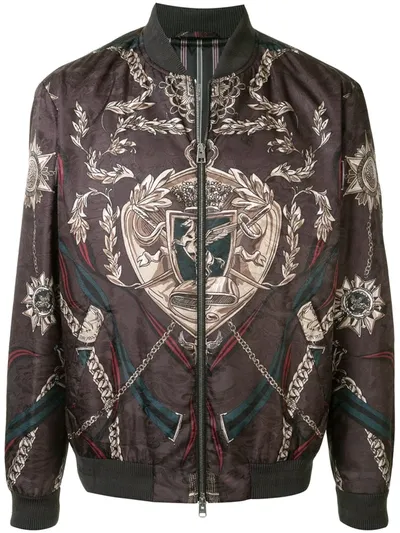 Etro Graphic Print Bomber Jacket In Black