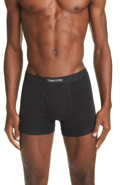 Tom Ford 2-pack Cotton Jersey Boxer Briefs In Black