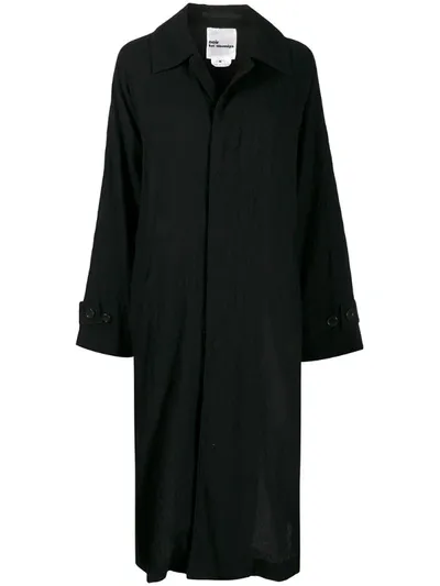 Comme Des Garçons Single Breasted Crinkle Coat In Black