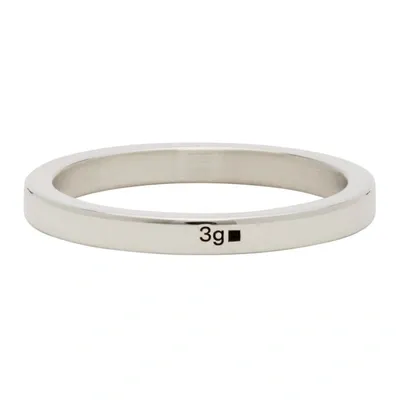 Le Gramme 3g Brushed Sterling Silver Ribbon Band Ring