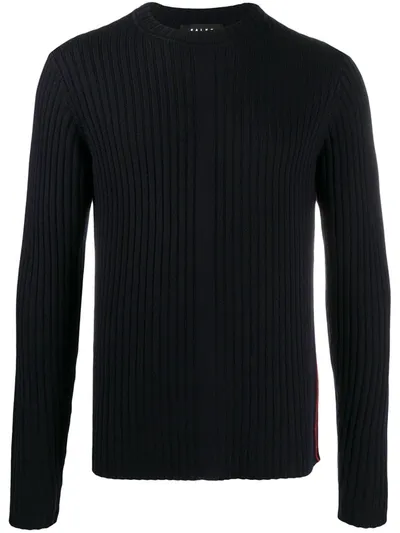 Falke Ribbed Knit Wool Jumper In Blue