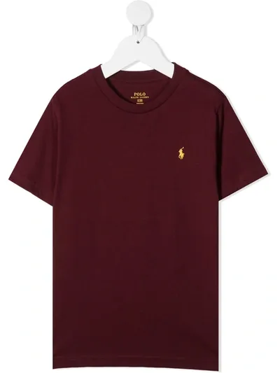 Ralph Lauren Kids' Round Neck T-shirt In Red