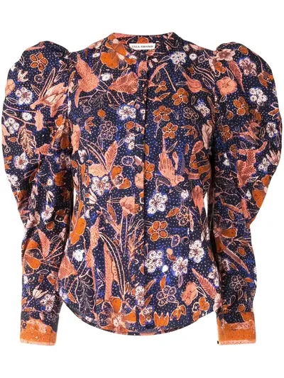 Ulla Johnson Willa Floral-print Cotton Shirt In Blue