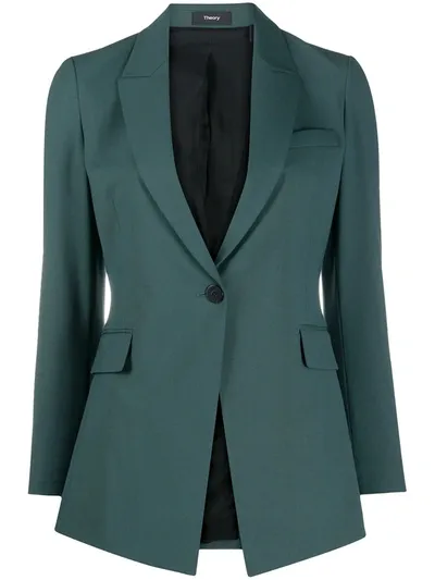 Theory Tailored Single-breasted Blazer In Green