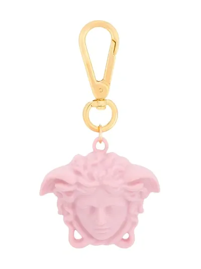 Young Versace Kids' Medusa Motif Keyring In Pink