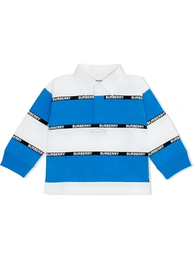 Burberry Babies' Set Aus Poloshirt Und Hose In Blue