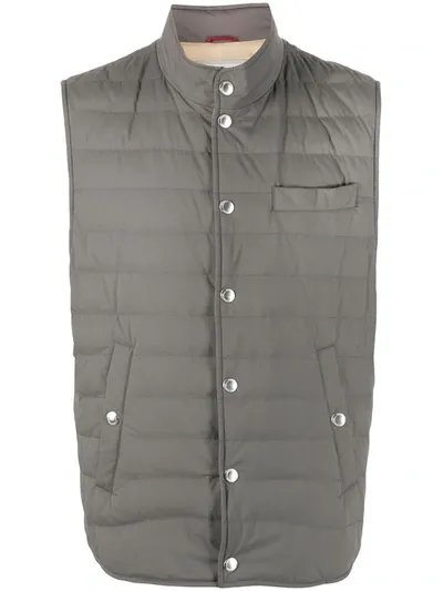 Brunello Cucinelli Sleeveless Padded Jacket In Grey