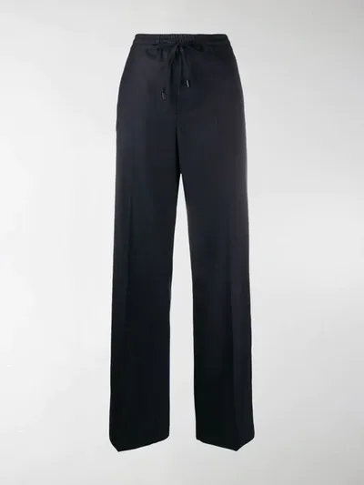 Maison Margiela Drawstring Straight-fit Trousers In Blue