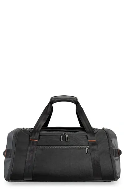 Briggs & Riley Zdx Large Coated Woven Duffel Bag In Black