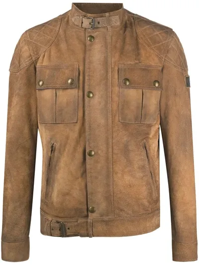 Belstaff Brookstone Burnished Suede Jacket In Neutrals