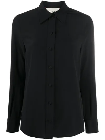 Gucci Gg Logo Shirt In Black