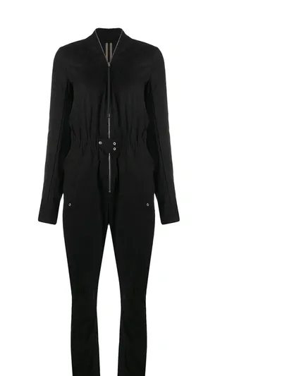 Rick Owens Drkshdw Long-sleeve Zipped Jumpsuit In Black