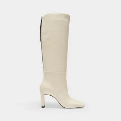 Wandler Isa Leather Knee-high Boots In Cream