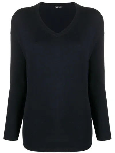 Aspesi Long-sleeve Wool Jumper In Blue