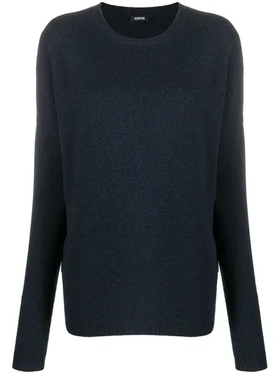 Aspesi Long-sleeve Wool Jumper In Blue