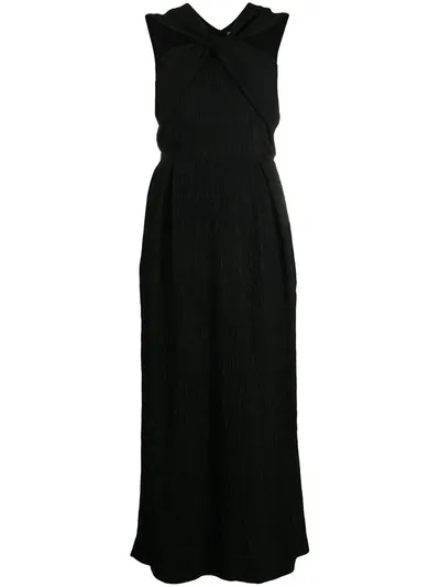 Patou Twist Detail Evening Dress In Black