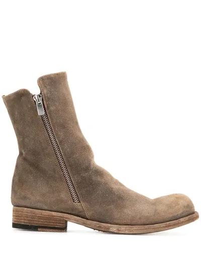 Officine Creative Hubble Suede Ankle Boots In Brown