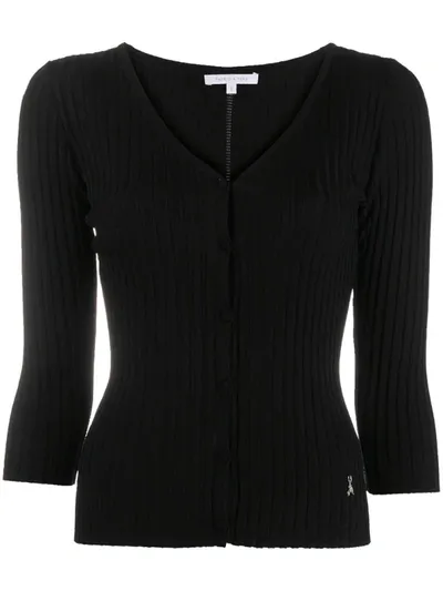 Patrizia Pepe Button-down Cardigan In Black