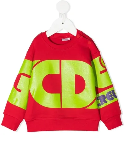 Gcds Babies' Graphic-print Crew Neck Sweatshirt In Red