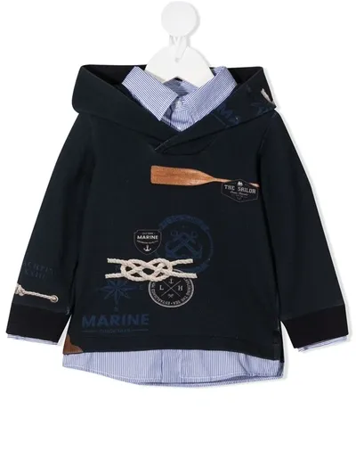 Lapin House Babies' Shirt Layer Hoodie In 蓝色